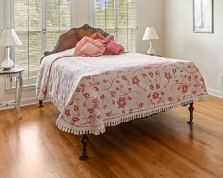 Beautiful French style wood carved bed. Full size. Comes with headboard, footboard. Mattress not included.