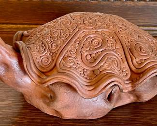 Chi Ling Pottery Lidded Turtle 1981 By Darlis Lamb