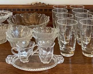 Libbey Candlelight Tumblers And Compotes, 1930's Starburst, Berry Bowl Set, Celery Dish, And More