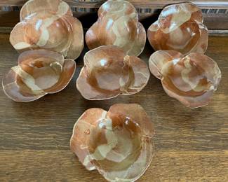 (7) Signed Asian Hand Made Pottery Bowls