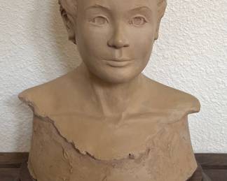 Vintage Darlis Lamb Large Pottery Bust With Base 2 Of 5