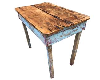 Antique Rustic Farmhouse Side Table 