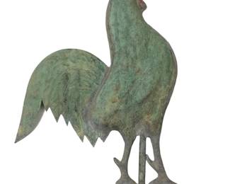 Vintage Copper Rooster Weathervane