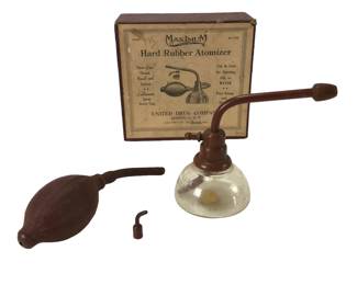Antique Maximum Trademark Hard Rubber Atomizer By United Drug Company