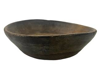 Hand Turned Wood Bowl With Incised Lines