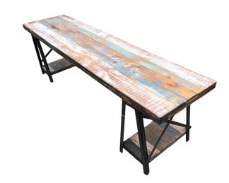 Rustic Farmhouse Trestle Bench