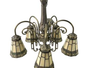 Stained Glass 5-Light Chandelier