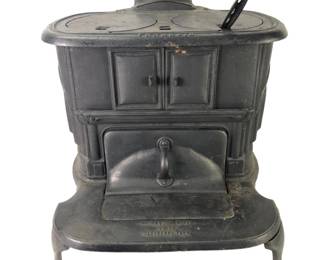 Vintage Franklin Brown Stove Works No. 80 Cast Iron Coal Or Wood Heater