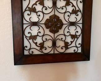Wood frame with metal design