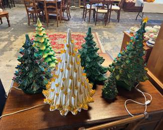 vintage ceramic Christmas trees 