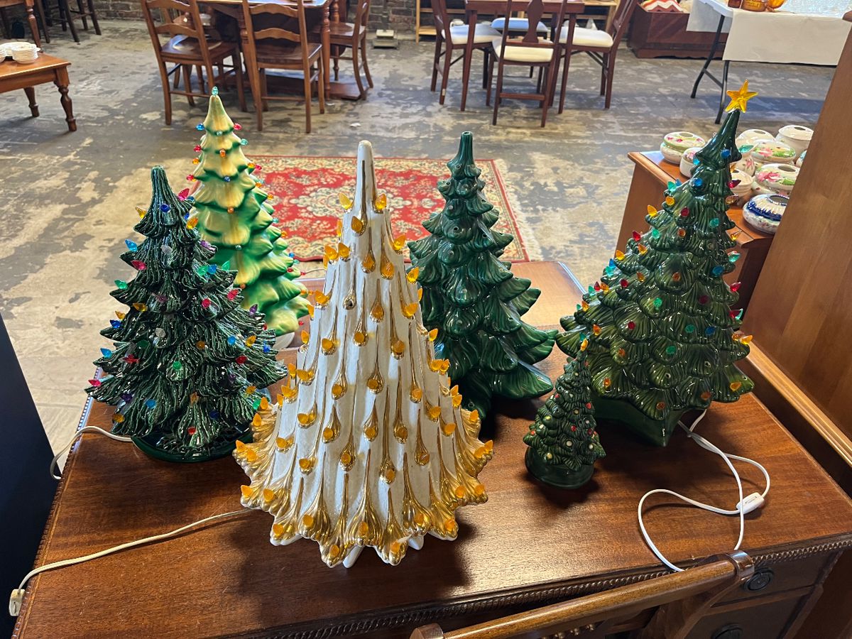 vintage ceramic Christmas trees 