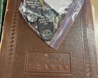 room keys and menu from hotel hayes 