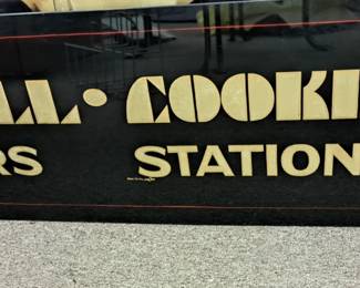 Much advertising. Painted glass "Russell-Cookman Printers Stationers"