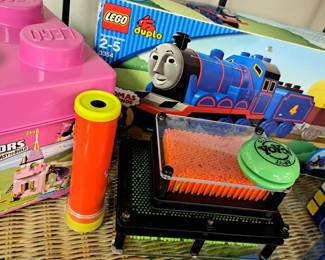 Modern children's items. Legos
