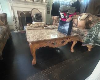 Exquisite coffee table with marble top 