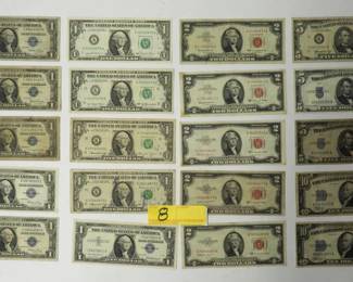 8:$55 Face Value US Currency certificates