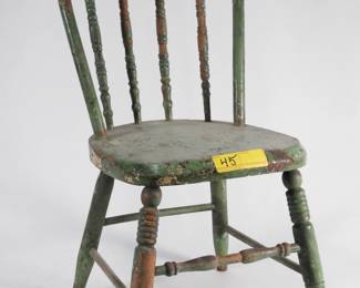 45:Green childs chair