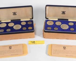 48:2 1966 Bahamas Nassau silver coin proof sets