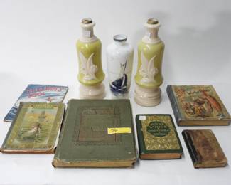 56:Lamps, glass, books