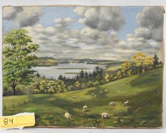 84:Charles Zuck O/C sheep painting