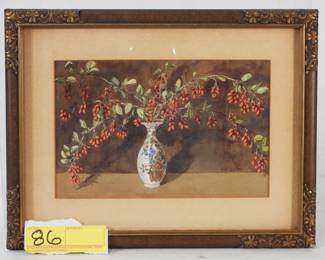 86:Charles Zuck W/C still life flowers