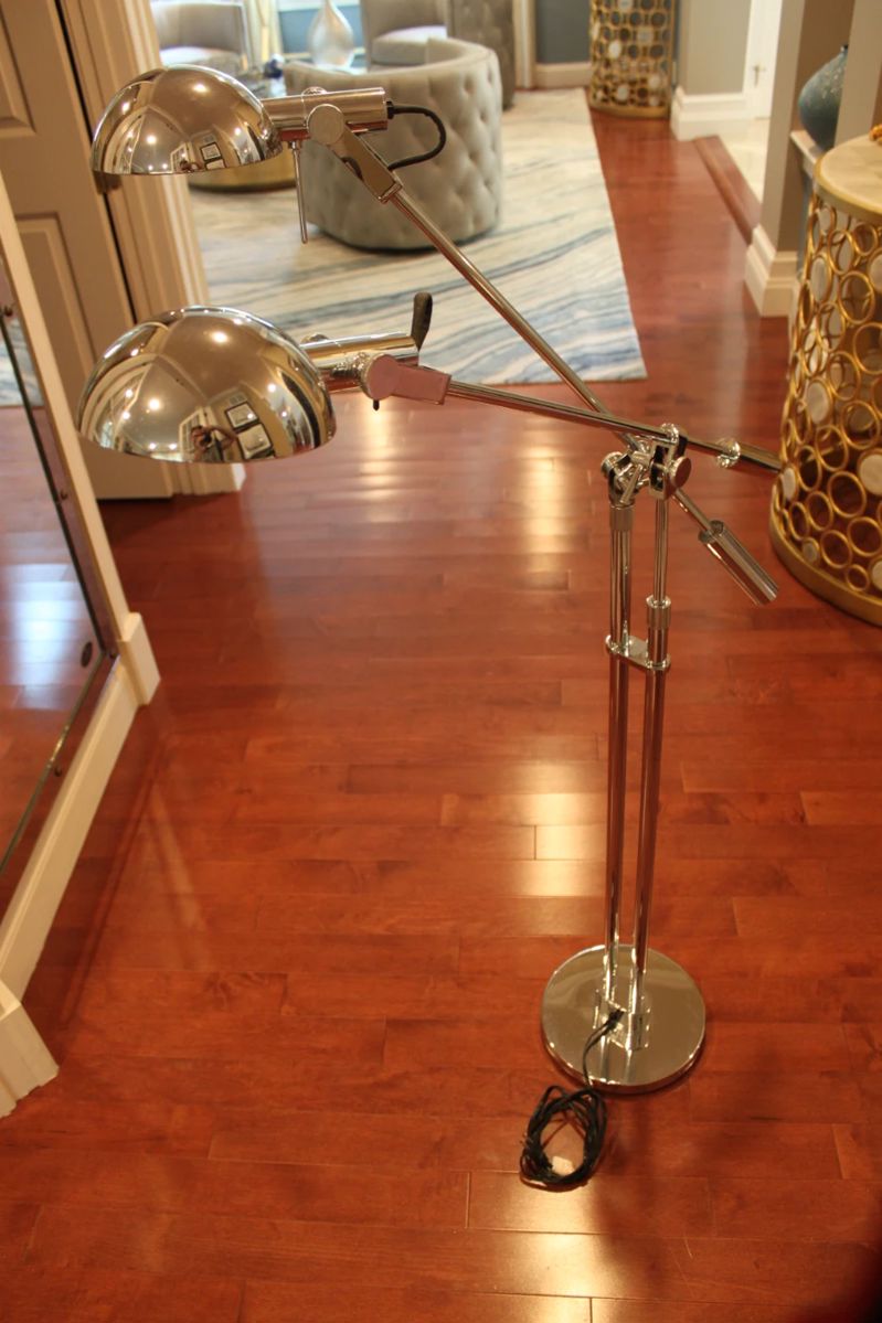 Robert Sonneman “ Orbiter” Floor Lamp With 2 adjustable chrome swing arms