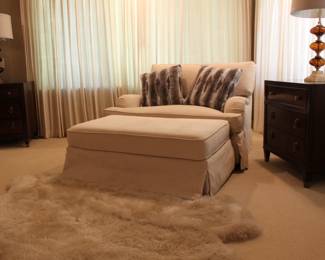 Bernhardt Chair and a Half plus Ottoman