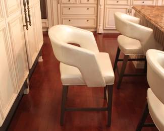 Fairfield “ Bryant “ Counter Chairs (sold as set only/3) Seat height 24”, back height 38” custom pearlized.