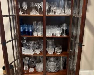 Blue Molded Glass Set and many other crystal vase and stemware 