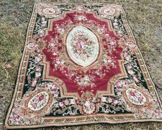 Aubusson Rug Handmade Needlepoint Rug - Large 