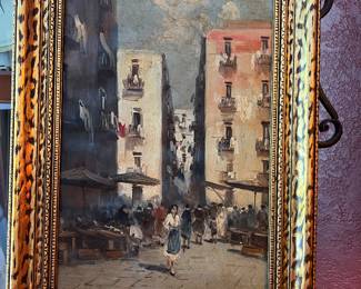 Original Oil by Tanzillo Rigpoli - Italian Street Scene 