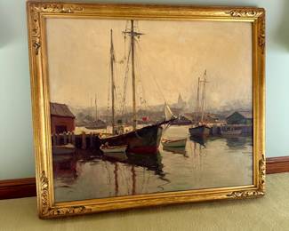 G. Catone Oil on Canvas - "Sailboats"