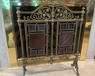 Antique Brass Firescreen