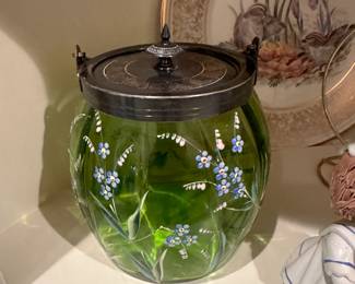 English Biscuit Barrel, Silver Plate