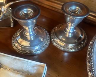 Sterling Candle Holders - 2 Pair