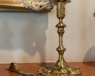 Brass Candlestick and Snuffer