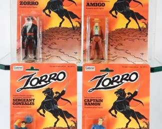 80:4PC 1981 Gabriel Zorro MOSC Action Figure Group