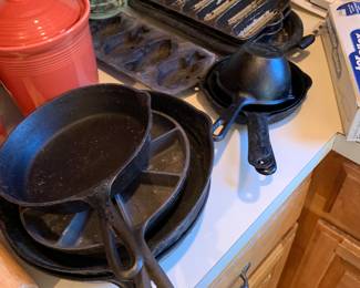 Cast iron, some Lodge and Erie