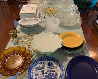 serving pieces and beautiful glass