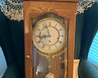Large oak wall clock