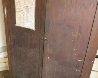 antique wood cupboard