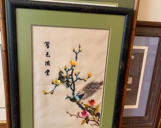 framed silk ebroidery