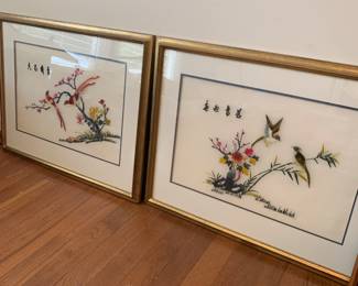 framed silk embroidery