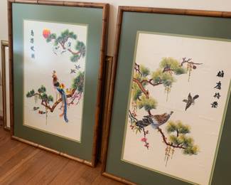 framed silk embroidery\