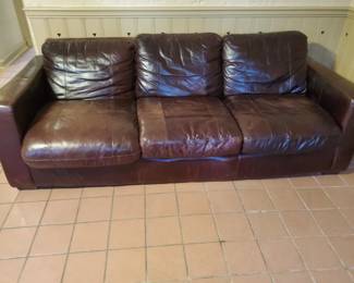7' leather sofa (walkout basement)