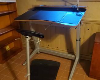 Standing office table with seat