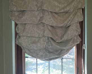 1 of 3 pairs of Roman shades in the master bedroom. Approx 3.5 to 4' wide x 6'