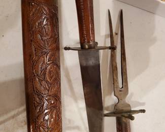 Asian knife/fork decorative set