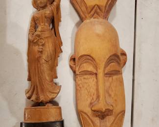 Wood mask (16") and figure (12")