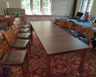 (10) chairs matching a 12' table with (1) leaf